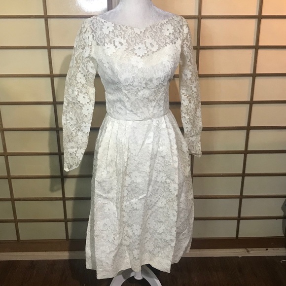 50s lace wedding dress